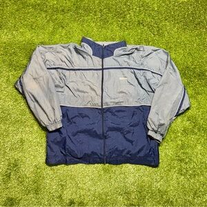 Vintage 90s Wilson Advantage Windbreaker Jacket Full Zip Large Blue Athletic